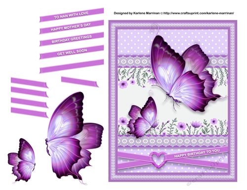 Butterflies are Pink Card Topper