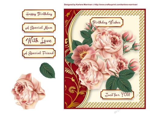 Gold Edge Floral - Card Topper