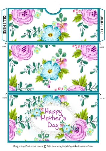 Spring Floral Gift Voucher/Money Wallet/Pocket - Mothers Day