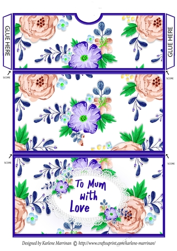 Spring Floral Gift Voucher/Money Wallet/Pocket - To Mum