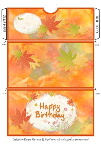 Leafy Gift Voucher/Money Wallet/Pocket -  Happy Birthday