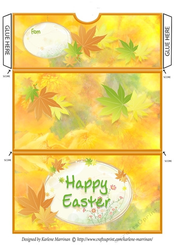 Leafy Gift Voucher/Money Wallet/Pocket -  Happy Easter
