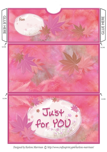 Leafy Gift Voucher/Money Wallet/Pocket -  Just for You