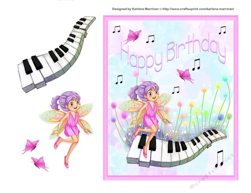 Fairy on Keyboard Card Topper