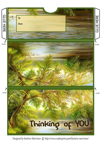 Country Landscape Voucher/Money Wallet/Pocket/Envelope - Thinking of You