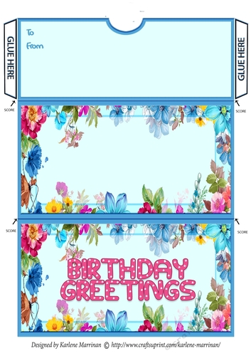 Floral Border Voucher/Money Wallet/Pocket/Envelope 