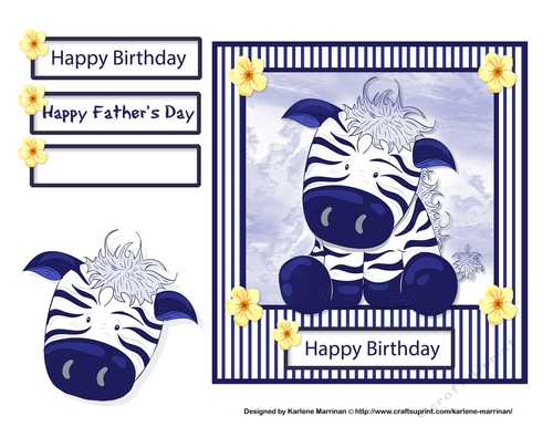 Ziggy the Zebra Card Topper