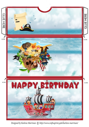 Happy Birthday Pirate Voucher/Money Wallet/Pocket/Envelope