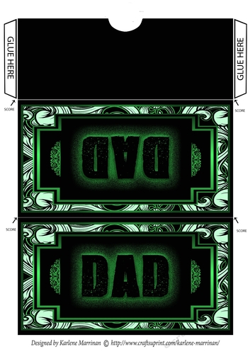Epic Design VOucher/Money Pocket/Wallet/Envelope - Dad - Green