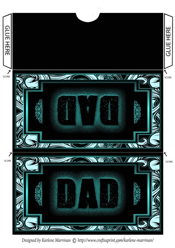 Epic Design VOucher/Money Pocket/Wallet/Envelope - Dad - Turquoise