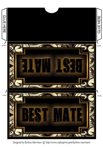 Epic Design VOucher/Money Pocket/Wallet/Envelope - Best Mate - Gold