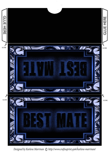 Epic Design VOucher/Money Pocket/Wallet/Envelope - Best Mate - Blue