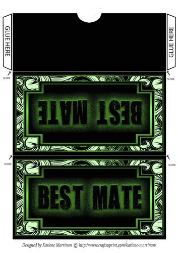 Epic Design VOucher/Money Pocket/Wallet/Envelope - Best Mate - Green