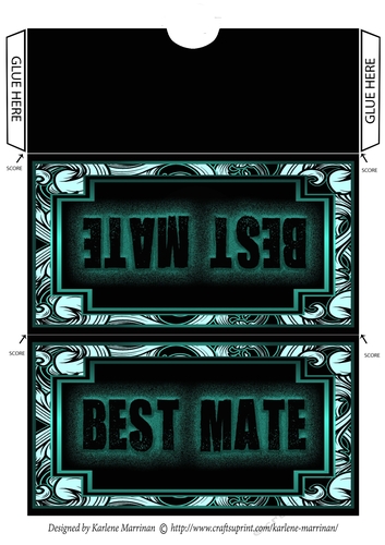 Epic Design VOucher/Money Pocket/Wallet/Envelope - Best Mate - Turquoise