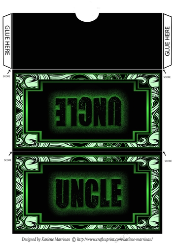 Epic Design Voucher/Money Pocket/Wallet/Envelope - Uncle - Green