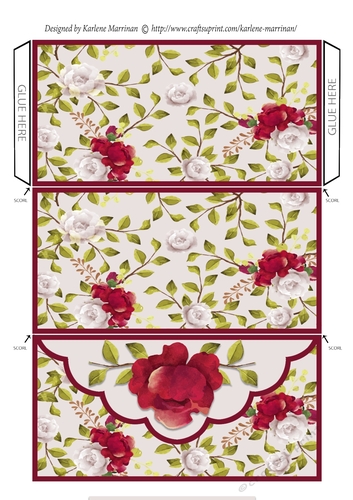 Red Floral Voucher/Money Pocket/Wallet/Envelope