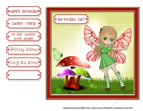 Its a Fairies Birthday Card Topper 