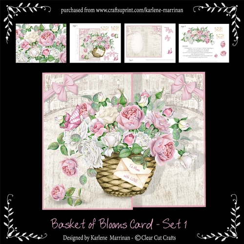 Beauty Bloom Basket 3D Card - Set 1