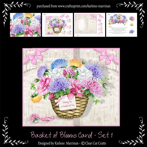 Beauty Bloom Basket 3D Card - Set 2