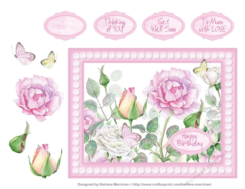 Posies and Pearls Card Topper