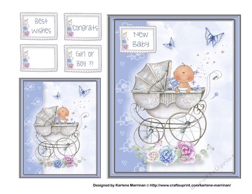 Unisex Baby Card Topper & Gift  Card Topper 