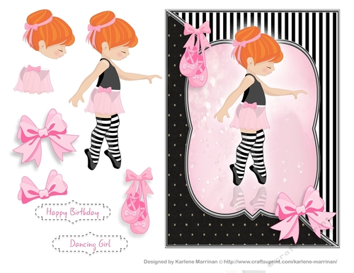 Little Dancing Girl card Topper