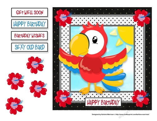 Bird Crazy - Red Rocket Card Topper
