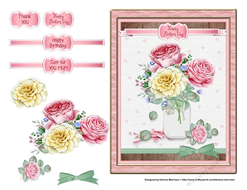Blooming Jar Bouquet Card Topper