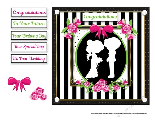 A Silhouette Couple Wedding Card Topper