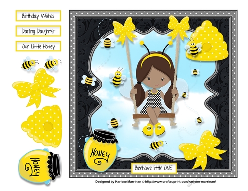 Honey Girl Card Topper