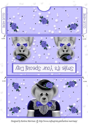 Purple Bear Voucher/Money Envelope/Wallet/Pocket 