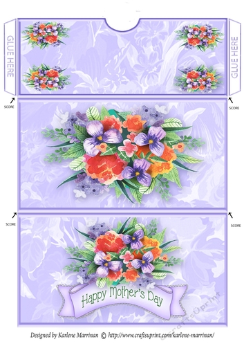 Floral Bouquet Voucher/Money Envelope/Wallet/Pocket - Happy Mothers day