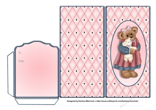 Cuddly Bear - Money/Gift/Voucher Envelope/Wallet/Pocket