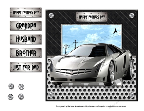Car Series - Card Topper - Silver Fox
