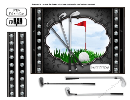 A Sunny Golf Day Male Card Topper