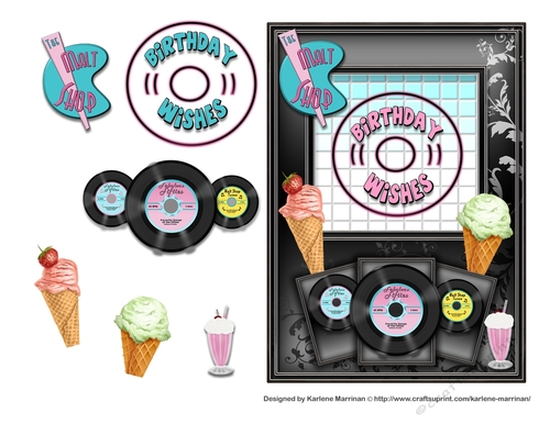Party Hard Malt Shop Card Topper