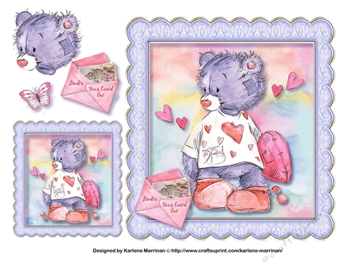 Sending Love Bear Card Topper and Gift Tag