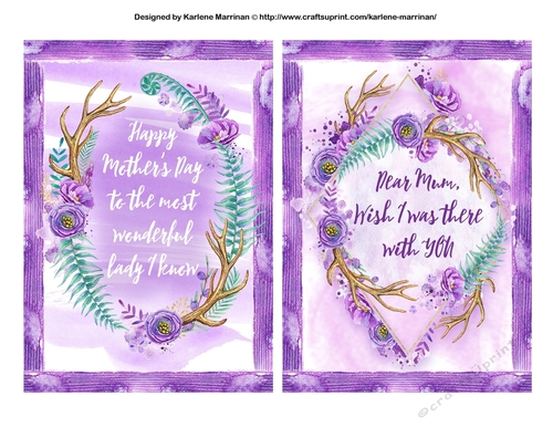 2 x Mothers Day Card Toppers or inserts