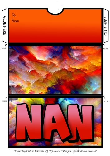 Clouds of Colour - For Nan Money/Gift/Voucher Wallet/Pocket//Envelope