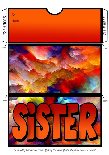 Clouds of Colour - For Sister Money/Gift/Voucher Wallet/Pocket//Envelope