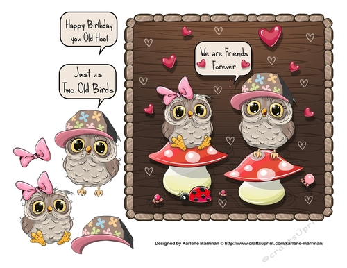 Old Birds - Forever Friends Card Topper