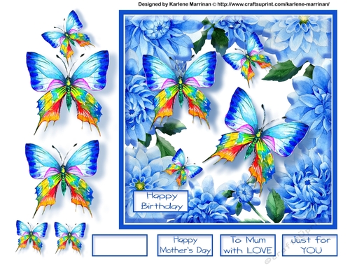 Butterfly & Blooms Card Topper - Card 2