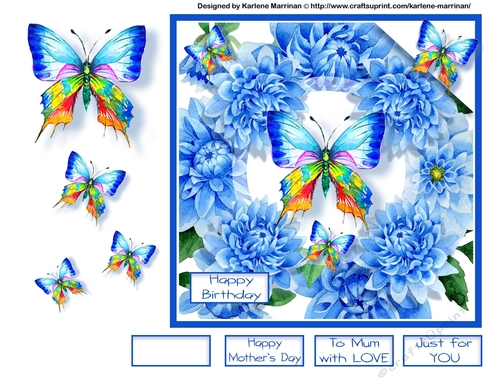 Butterfly & Blooms Card Topper - Card 3