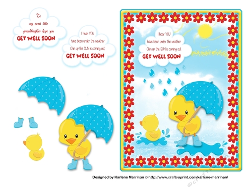 Get Well Soon Little Duckling Card topper