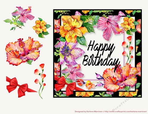 Tropical Floral Frame Card Topper