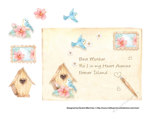 Letter Home to Mum - Mothers Day Card Topper