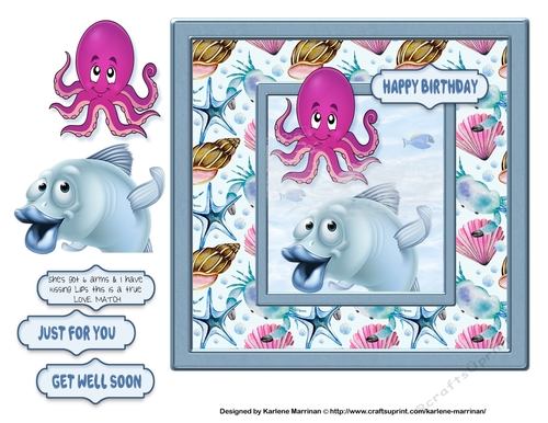 Out of the Sea Birthday Card Topper