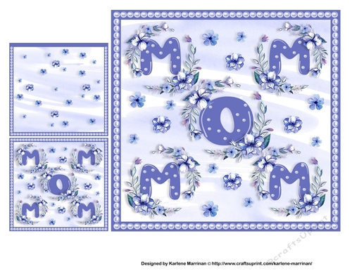 Mom in Blue Weath Card Topper & Gift Card