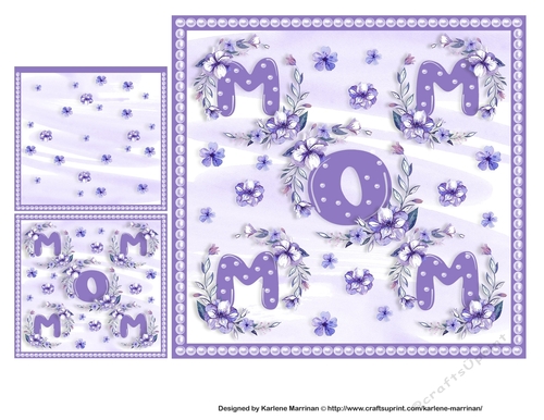 Mom in Purple Weath Card Topper & Gift Card