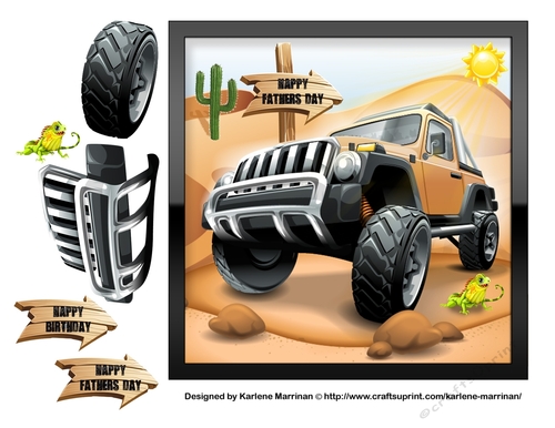 Desert Bashing Male Card Topper